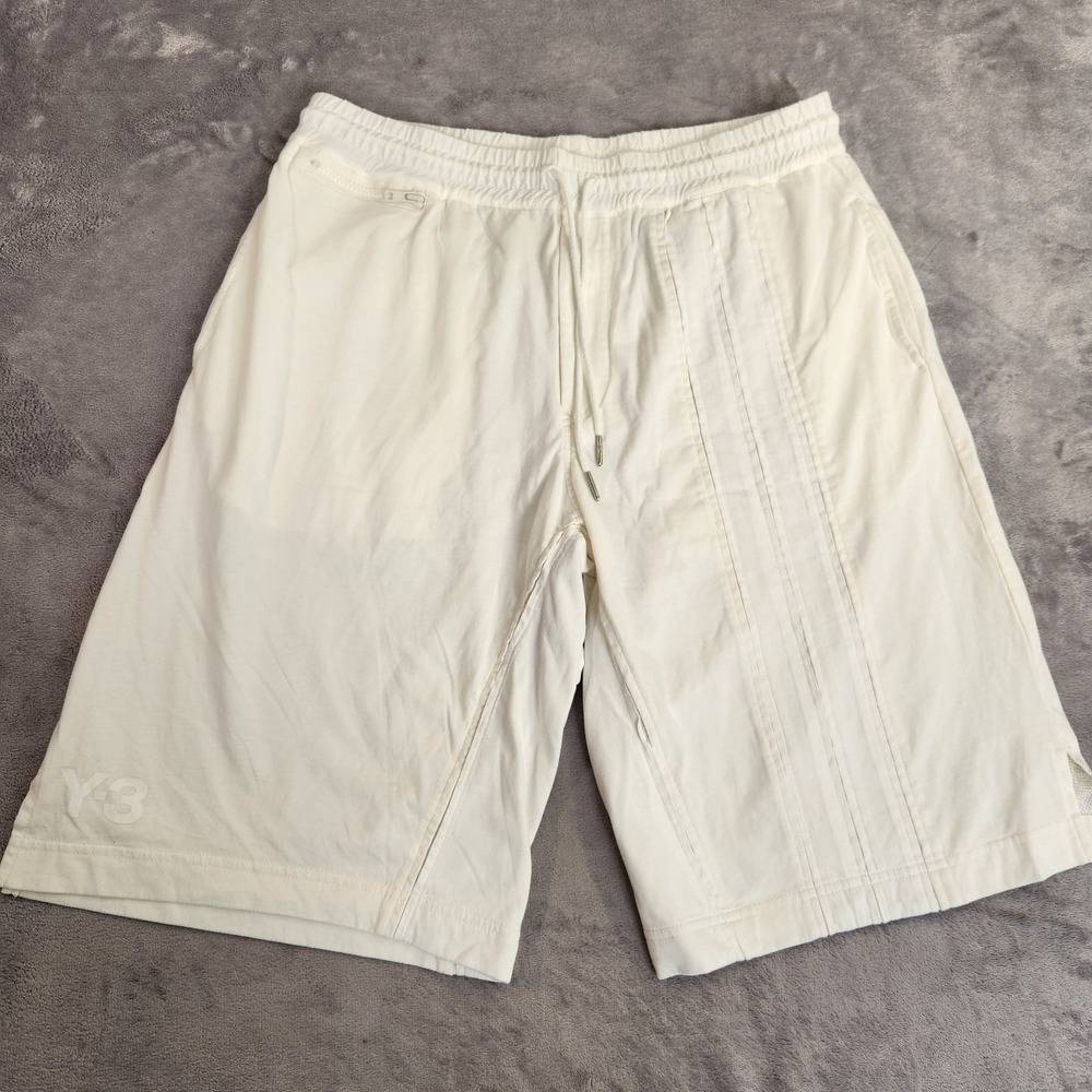 Y-3 Yohji Yamamoto Adidas Off-White 100% Cotton Casual Shorts Size L Large Rare